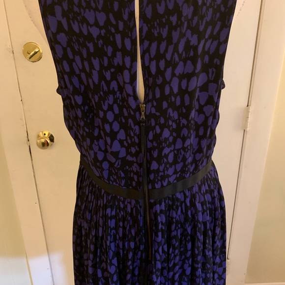 LOFT Black and Purple Print Party Dress - Picture 4 of 5